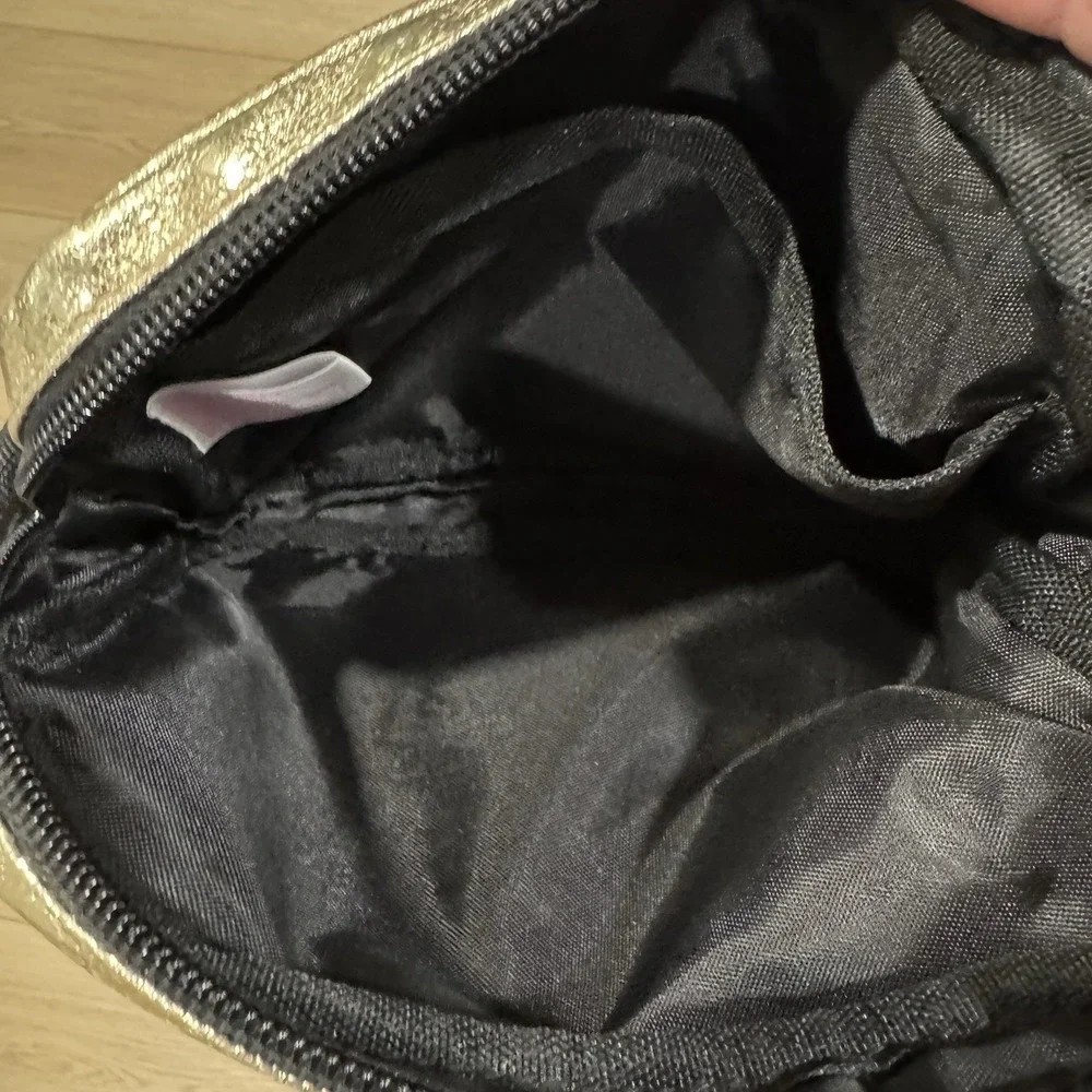 VICTORIA'S SECRET PINK CROSSBODY FANNY PACK BELT BAG ZIP TOP PURSE GOLD METALLIC